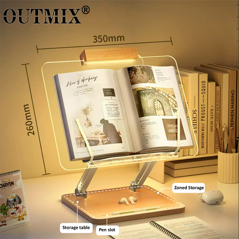 Laptop Related Accessories - حامل قراءة خشبي مع إضاءة، حامل
